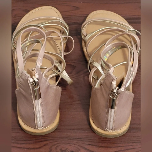 Girls' Zipper Metallic Ankle Strap Sandals (Size 4) - Picture 5 of 10